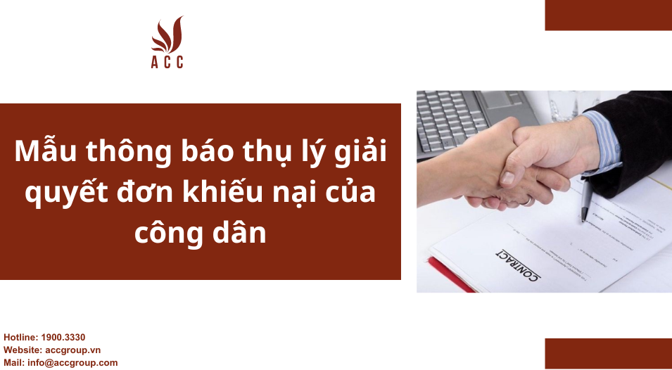 Mẫu thông báo thụ lý giải quyết đơn khiếu nại của công dân