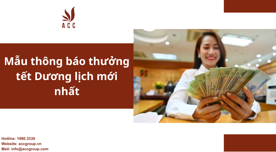 Mẫu thông báo thưởng tết Dương lịch mới nhất
