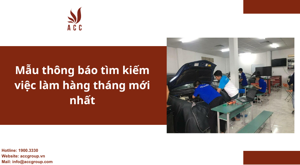 Mẫu thông báo tìm kiếm việc làm hàng tháng mới nhất