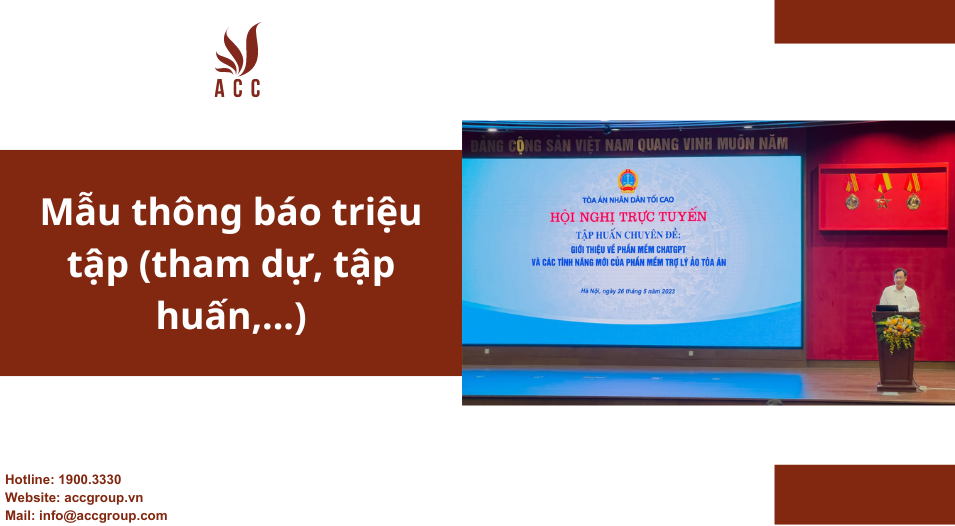 Mẫu thông báo triệu tập (tham dự, tập huấn,...)
