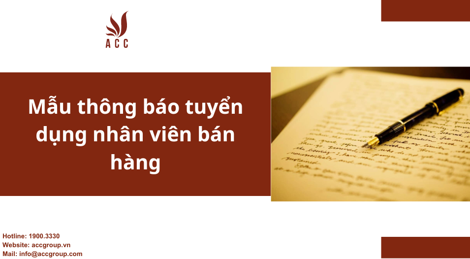 Mẫu thông báo tuyển dụng nhân viên bán hàng
