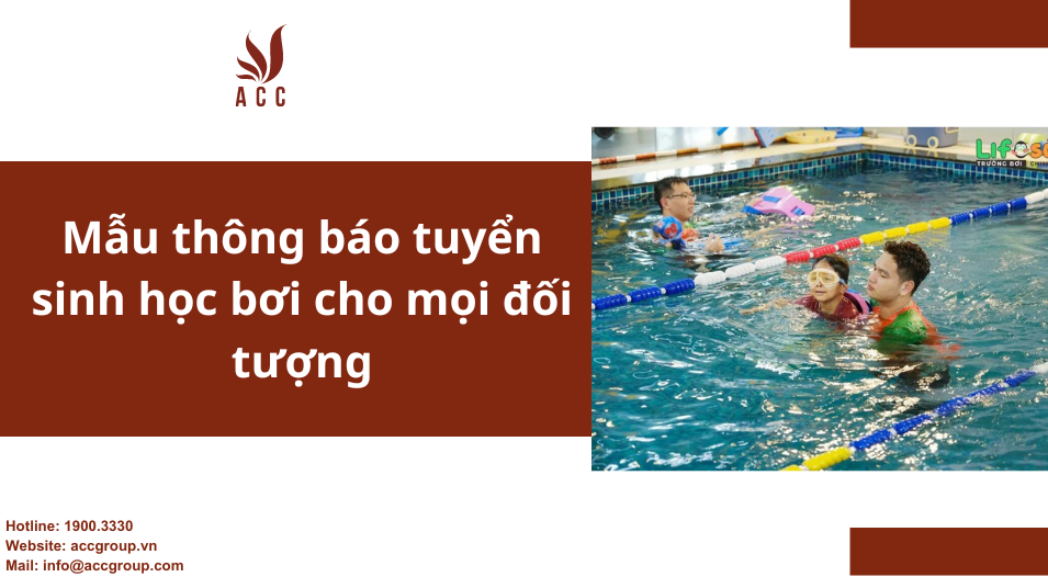 Mẫu thông báo tuyển sinh học bơi cho mọi đối tượng