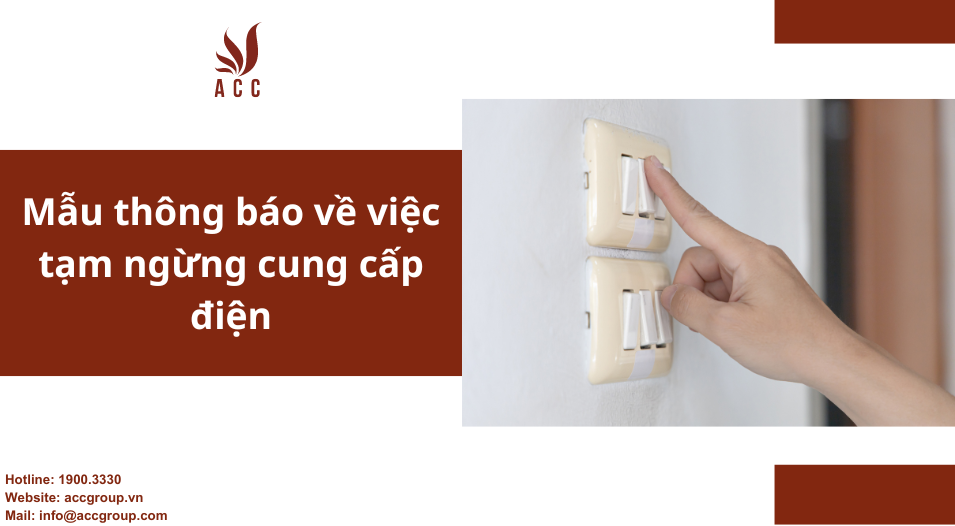 Mẫu thông báo về việc tạm ngừng cung cấp điện