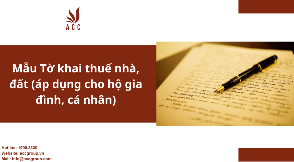 Mẫu Tờ khai thuế nhà, đất (áp dụng cho hộ gia đình, cá nhân)