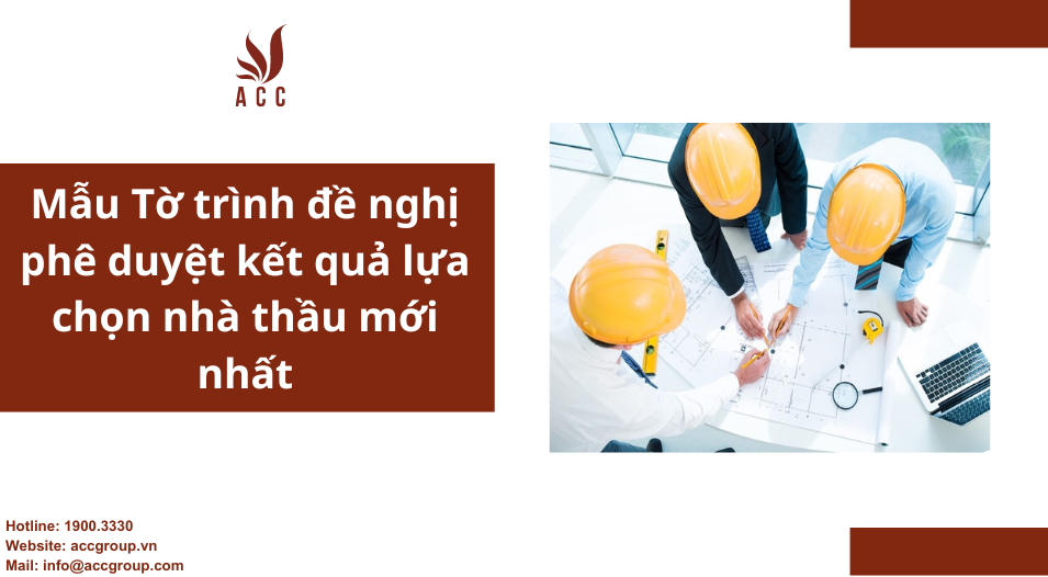 Mẫu tờ trình đề nghị phê duyệt kết quả lựa chọn nhà thầu