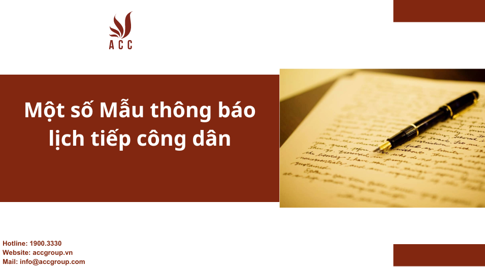 Một số Mẫu thông báo lịch tiếp công dân