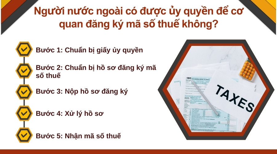Người nước ngoài có được ủy quyền để cơ quan đăng ký mã số thuế không?
