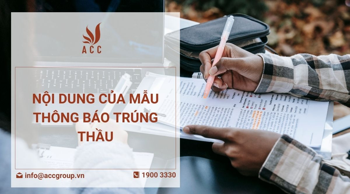 Nội dung của mẫu thông báo trúng thầu