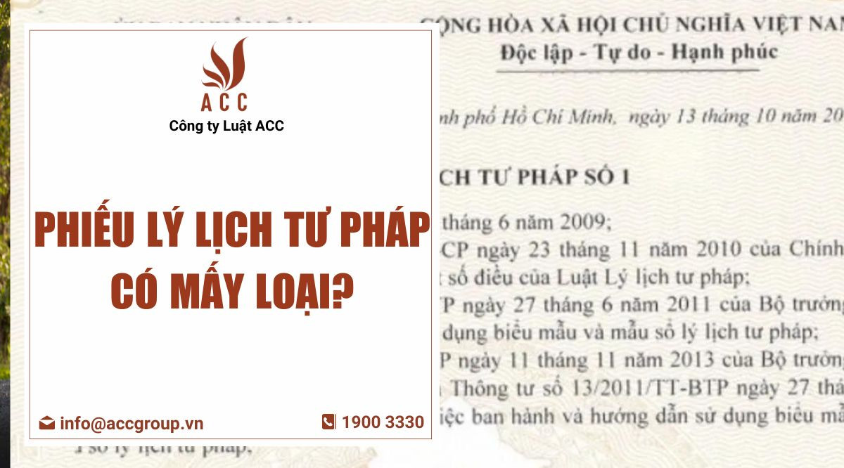 Phiếu lý lịch tư pháp có mấy loại?