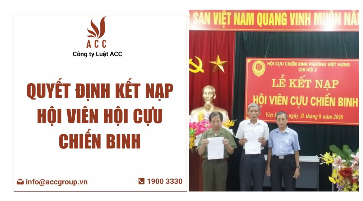 Quyết định kết nạp hội viên hội cựu chiến binh