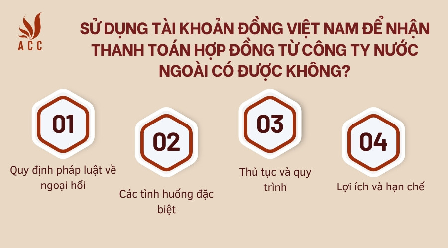 Sử dụng tài khoản đồng Việt Nam để nhận thanh toán hợp đồng từ công ty nước ngoài có được không?