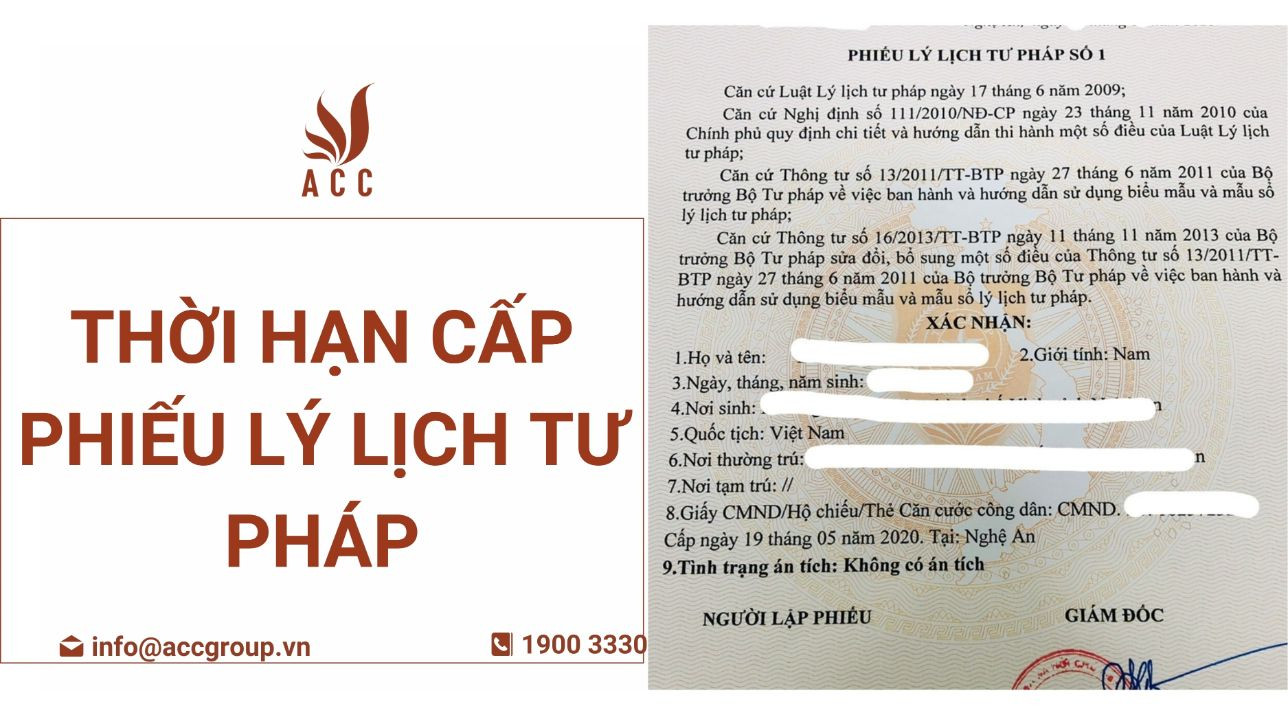 Thời hạn cấp Phiếu Lý lịch tư pháp