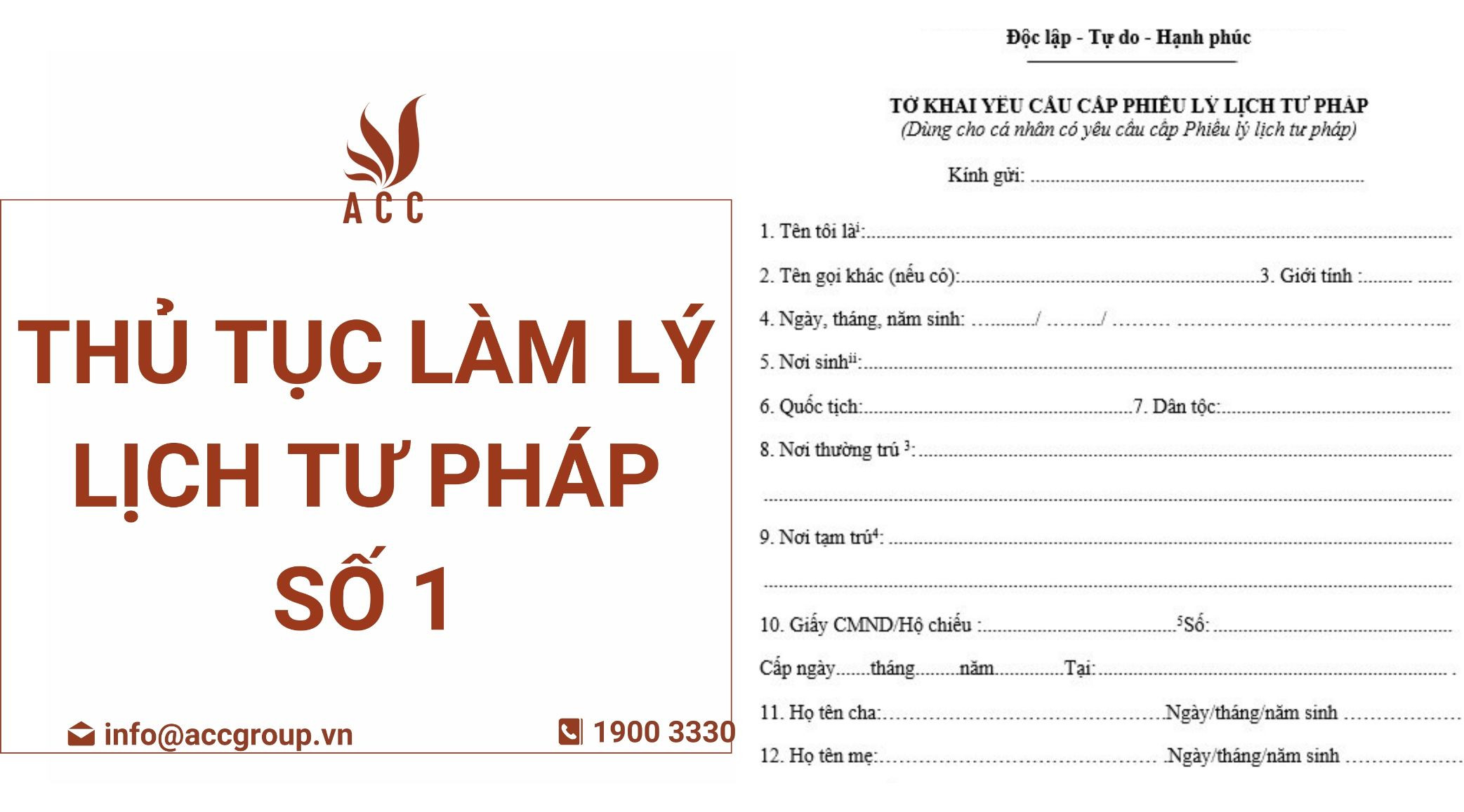 Thủ tục làm lý lịch tư pháp số 1