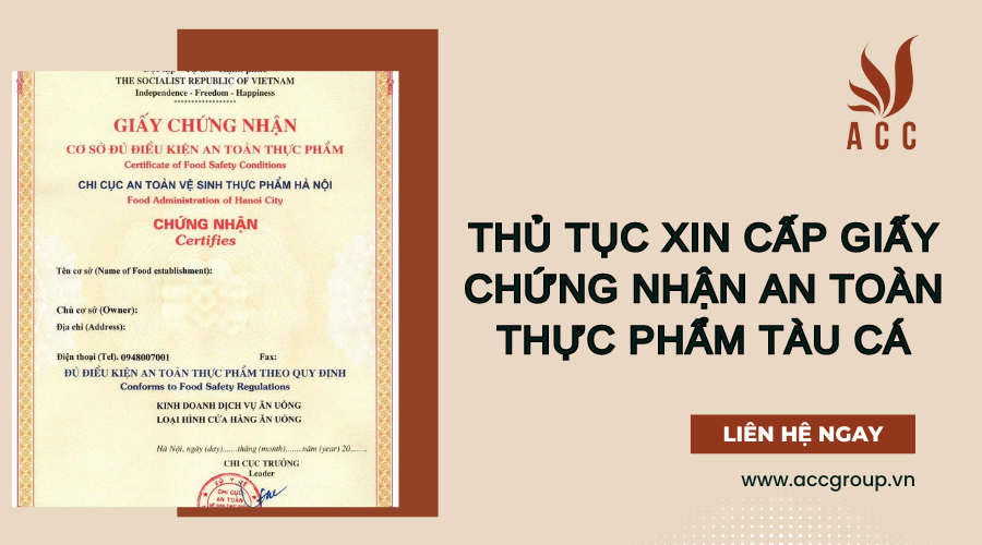 Thủ tục xin cấp giấy chứng nhận an toàn thực phẩm tàu cá