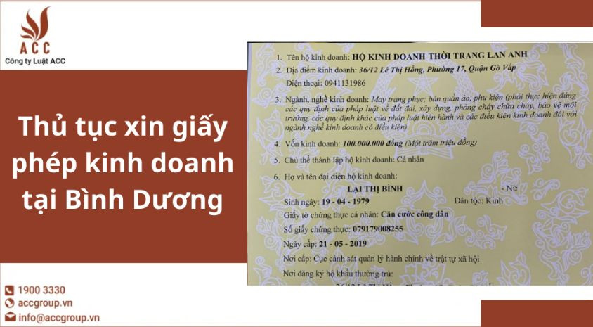 Thủ tục xin giấy phép kinh doanh tại Bình Dương