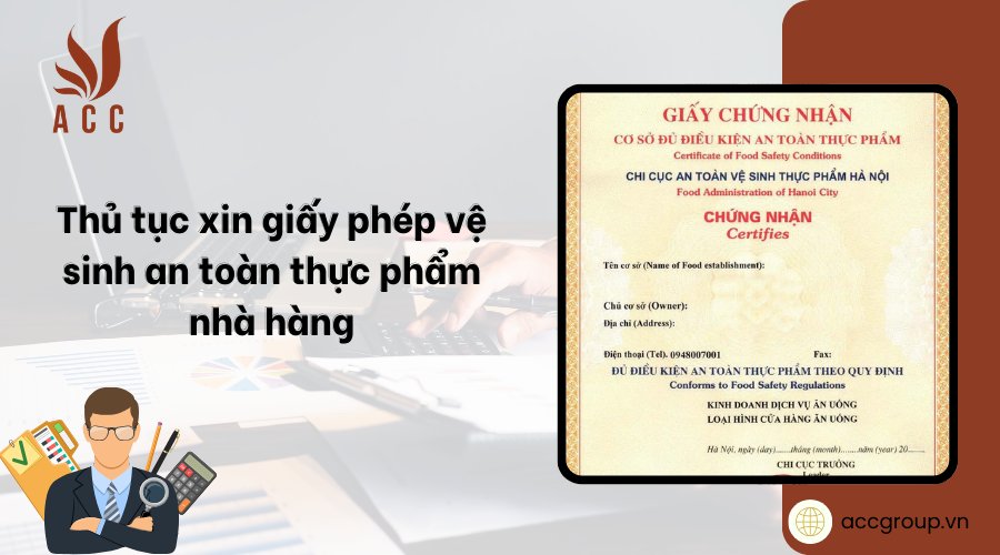 Thủ tục xin giấy phép vệ sinh an toàn thực phẩm nhà hàng