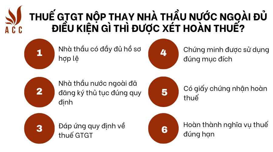 Thuế GTGT nộp thay nhà thầu nước ngoài đủ điều kiện gì thì được xét hoàn thuế?