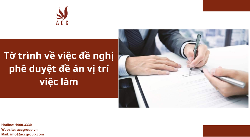 Tờ trình về việc đề nghị phê duyệt đề án vị trí việc làm