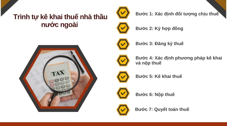 Trình tự kê khai thuế nhà thầu nước ngoài