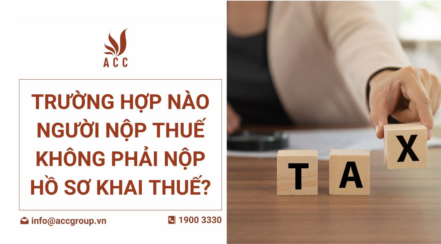 Trường hợp nào người nộp thuế không phải nộp hồ sơ khai thuế?