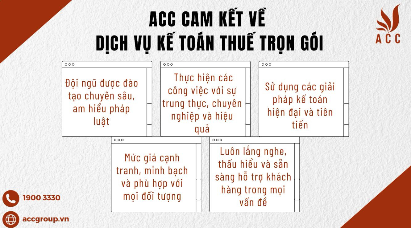 ACC cam kết về  dịch vụ kế toán thuế trọn gói