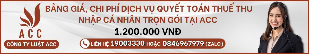 Bảng giá, chi phí dịch vụ quyết toán thuế thu nhập cá nhân trọn gói tại ACC