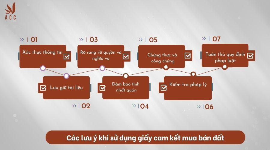 Các lưu ý khi sử dụng giấy cam kết mua bán đất