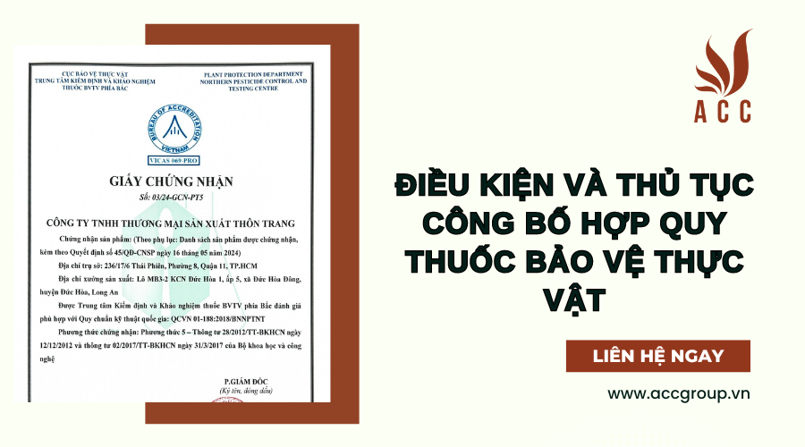 Điều kiện và thủ tục công bố hợp quy thuốc bảo vệ thực vật