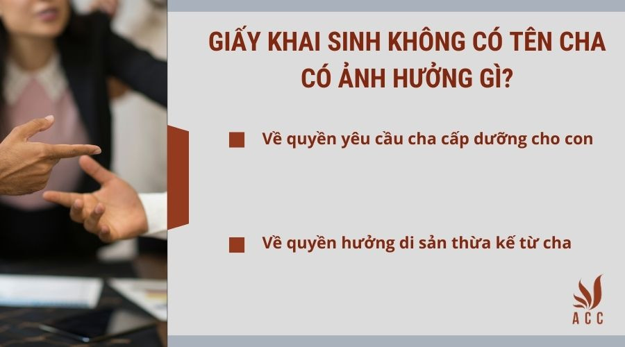 Giấy khai sinh không có tên cha ảnh hưởng gì?