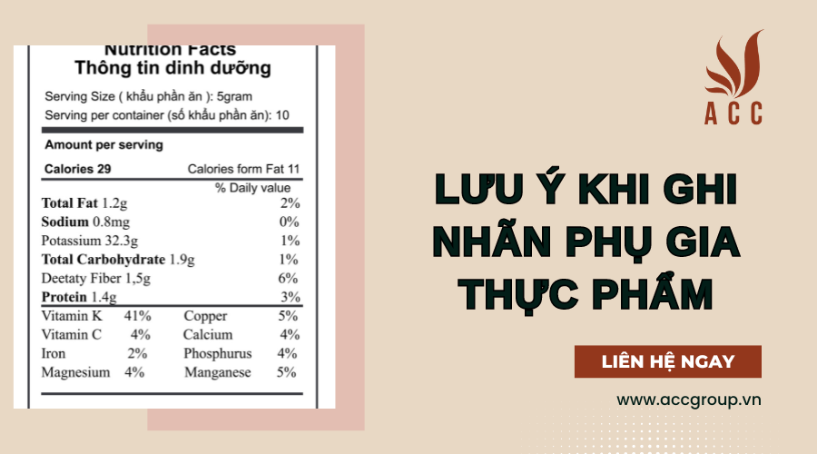 Lưu ý khi ghi nhãn phụ gia thực phẩm