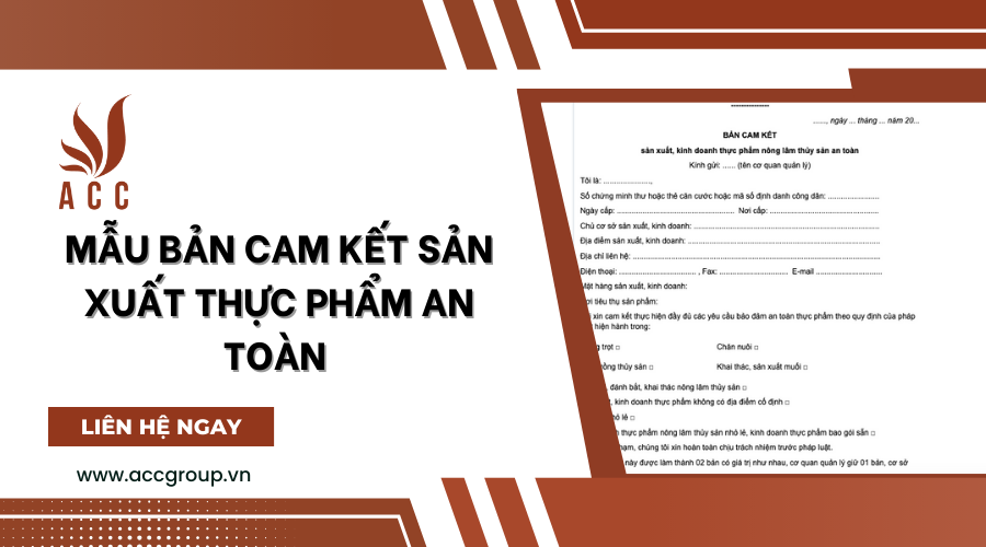 Mẫu bản cam kết sản xuất thực phẩm an toàn [Mới nhất]