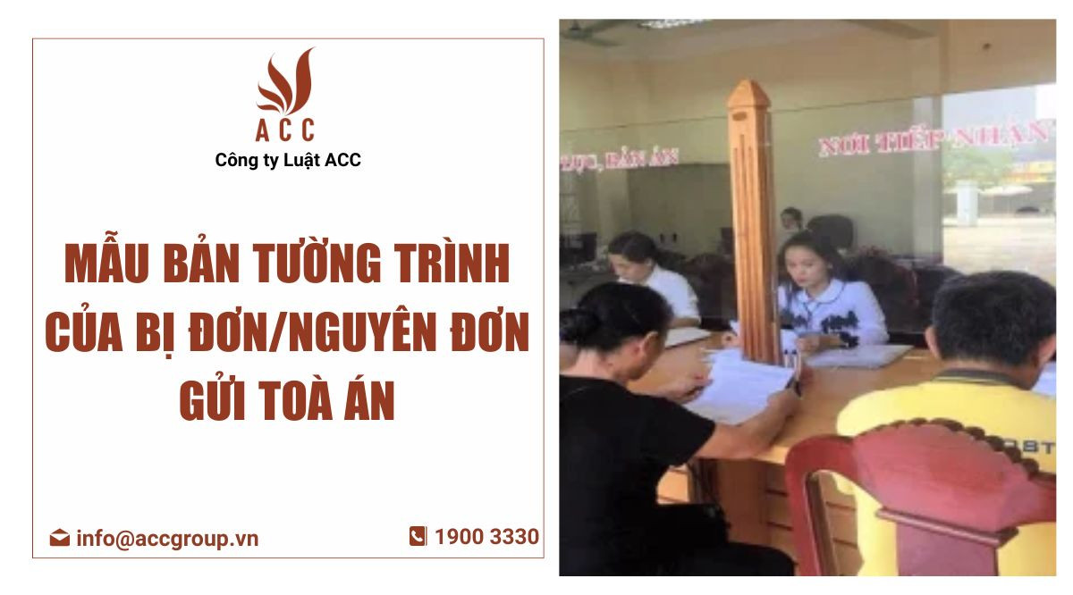 Mẫu bản tường trình của bị đơn/nguyên đơn gửi toà án