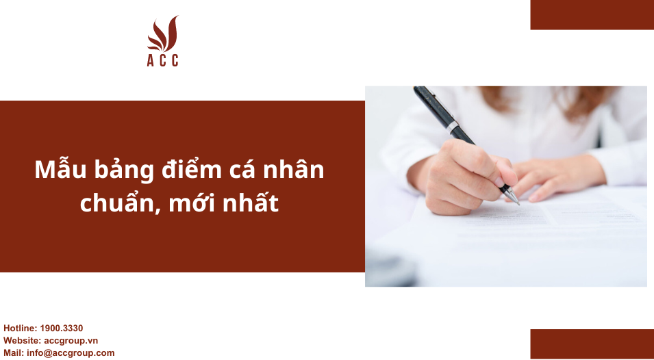 Mẫu bảng điểm cá nhân chuẩn, mới nhất