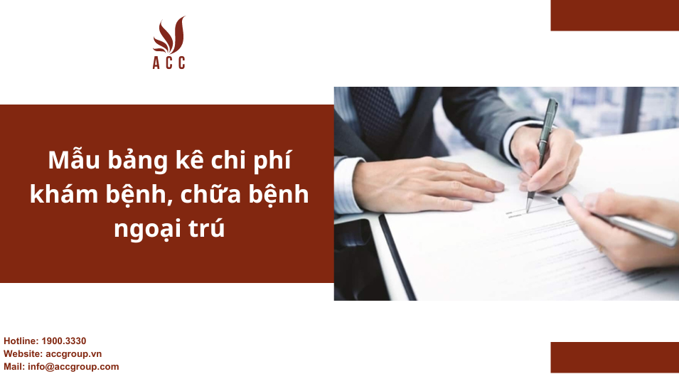 Mẫu bảng kê chi phí khám bệnh, chữa bệnh ngoại trú
