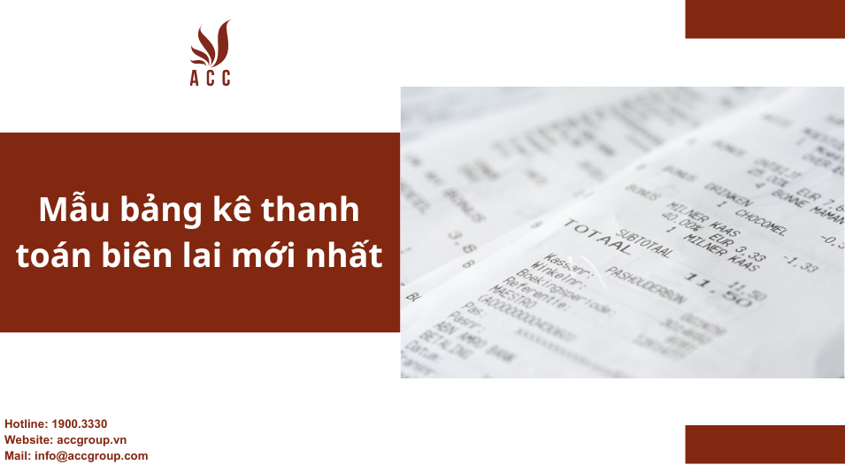 Mẫu bảng kê thanh toán biên lai mới nhất