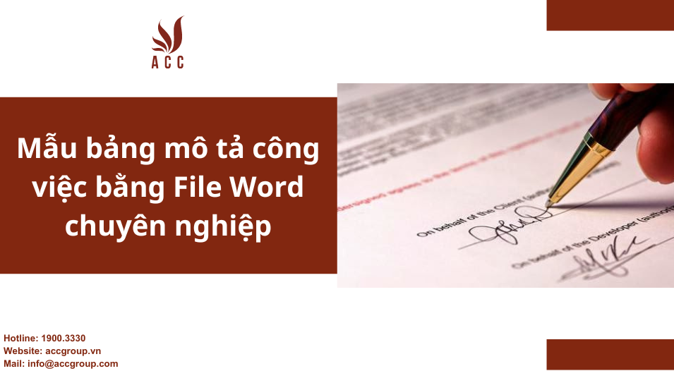 Mẫu bảng mô tả công việc bằng File Word chuyên nghiệp