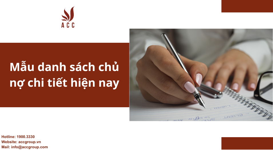 Mẫu danh sách chủ nợ chi tiết hiện nay