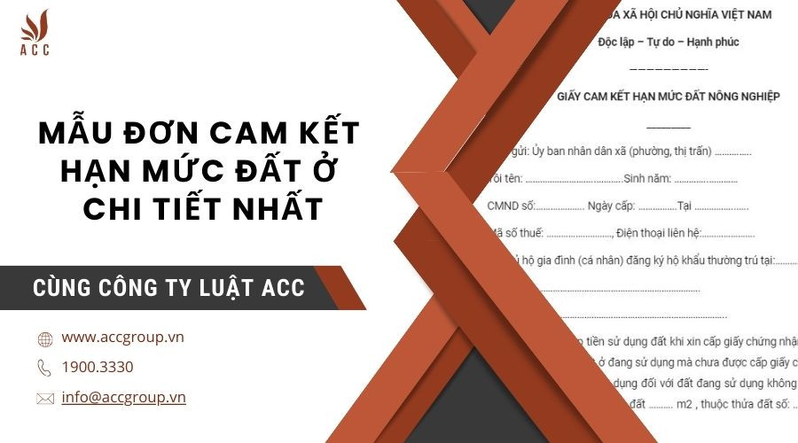 Mẫu đơn cam kết hạn mức đất ở chi tiết nhất