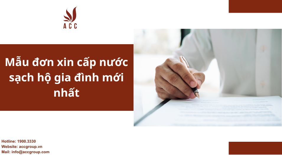 Mẫu đơn xin cấp nước sạch hộ gia đình mới nhất
