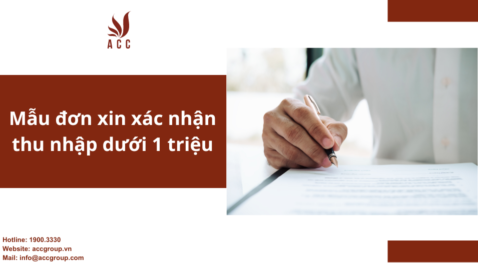 Mẫu đơn xin xác nhận thu nhập dưới 1 triệu