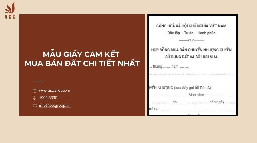 Mẫu giấy cam kết mua bán đất