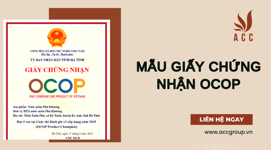 Mẫu giấy chứng nhận OCOP