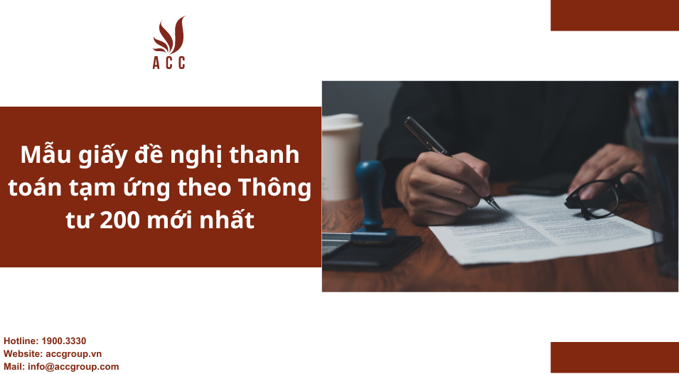 Mẫu giấy đề nghị thanh toán tạm ứng theo Thông tư 200 mới nhất