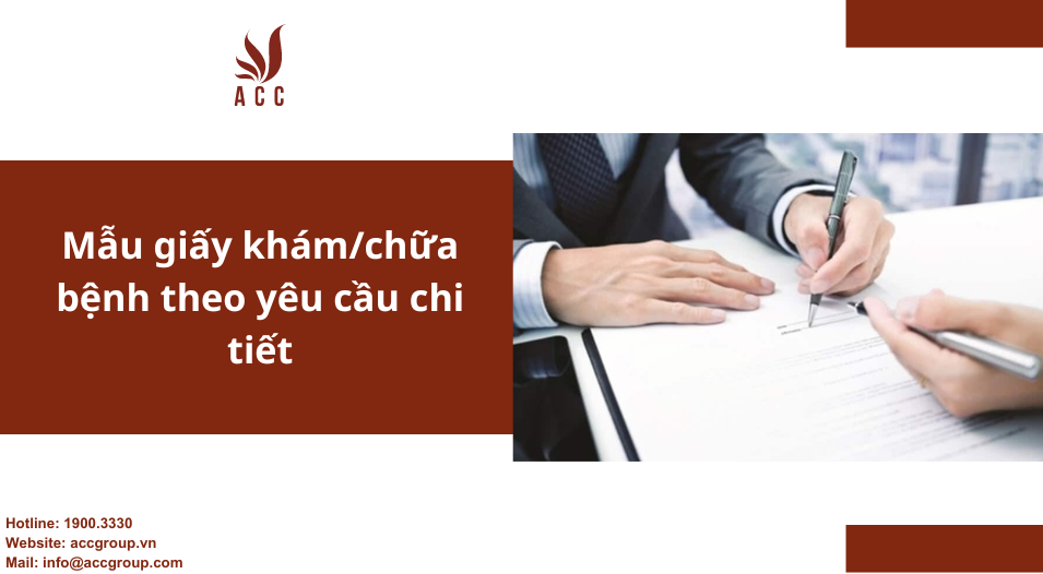 Mẫu giấy khám/chữa bệnh theo yêu cầu chi tiết