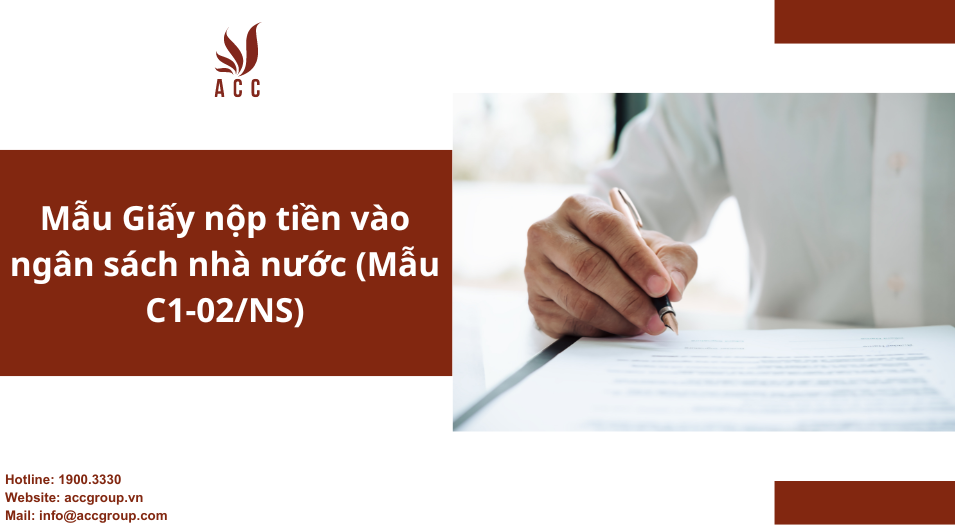 Mẫu Giấy nộp tiền vào ngân sách nhà nước (Mẫu C1-02/NS)