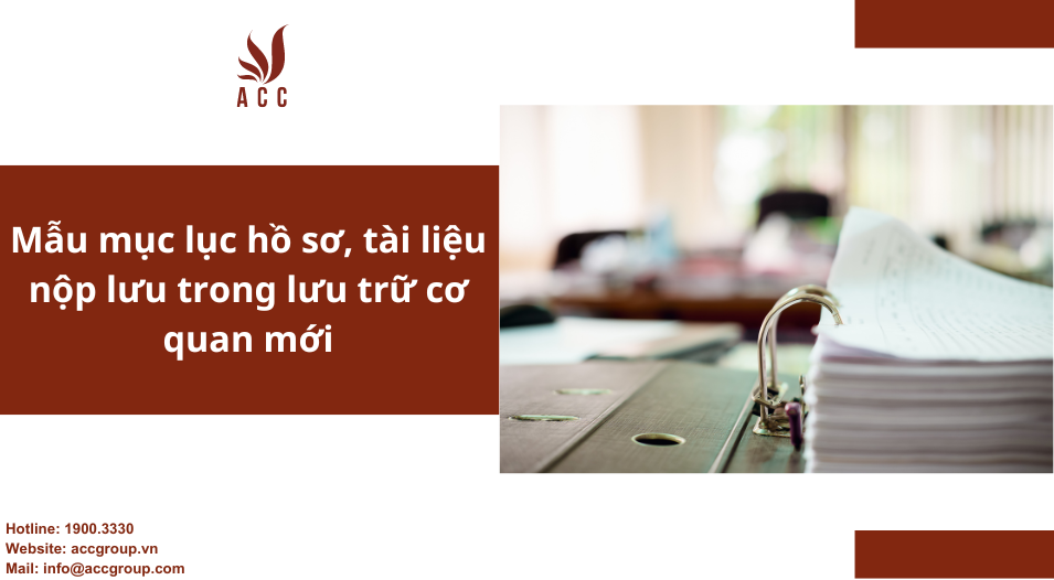 Mẫu mục lục hồ sơ, tài liệu nộp lưu trong lưu trữ cơ quan mới