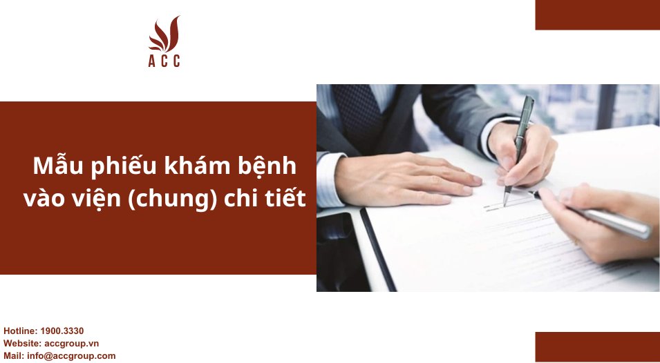 Mẫu phiếu khám bệnh vào viện (chung) chi tiết