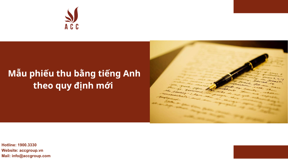 Mẫu phiếu thu bằng tiếng Anh theo quy định mới