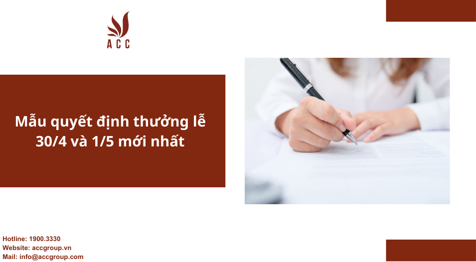 Mẫu quyết định thưởng lễ 30/4 và 1/5 mới nhất
