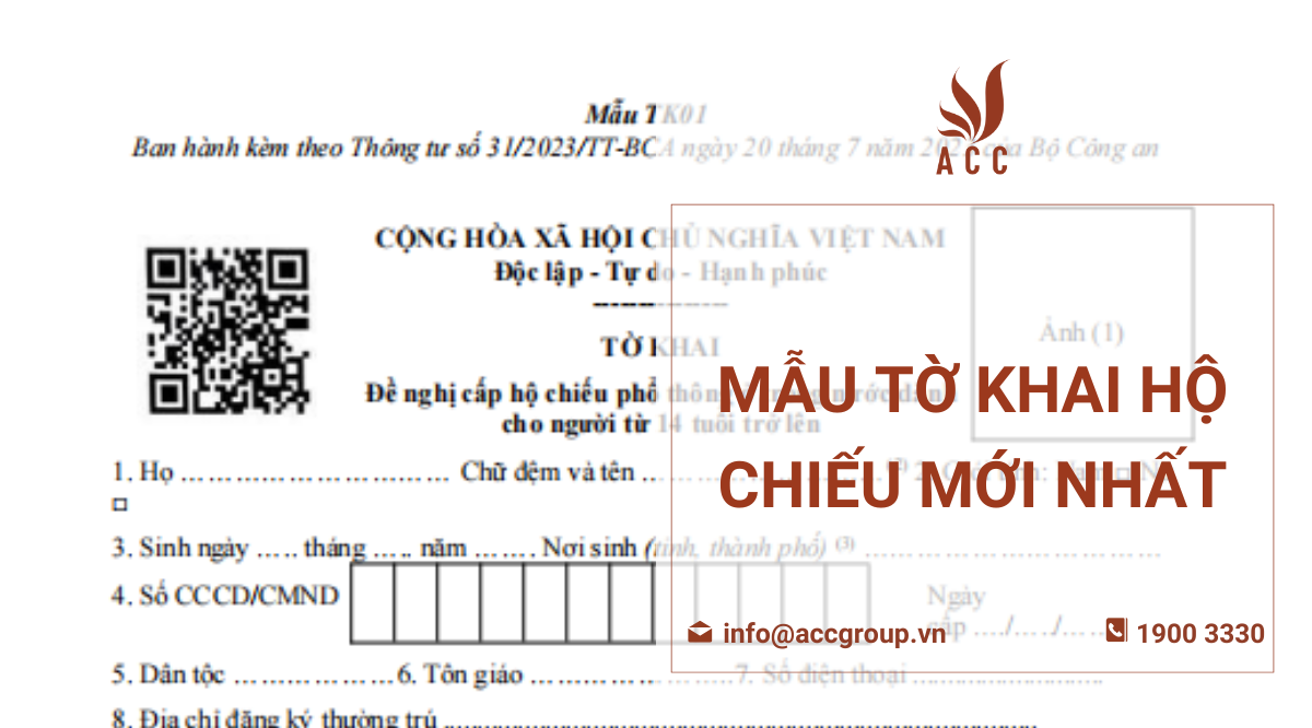 Mẫu tờ khai hộ chiếu mới nhất